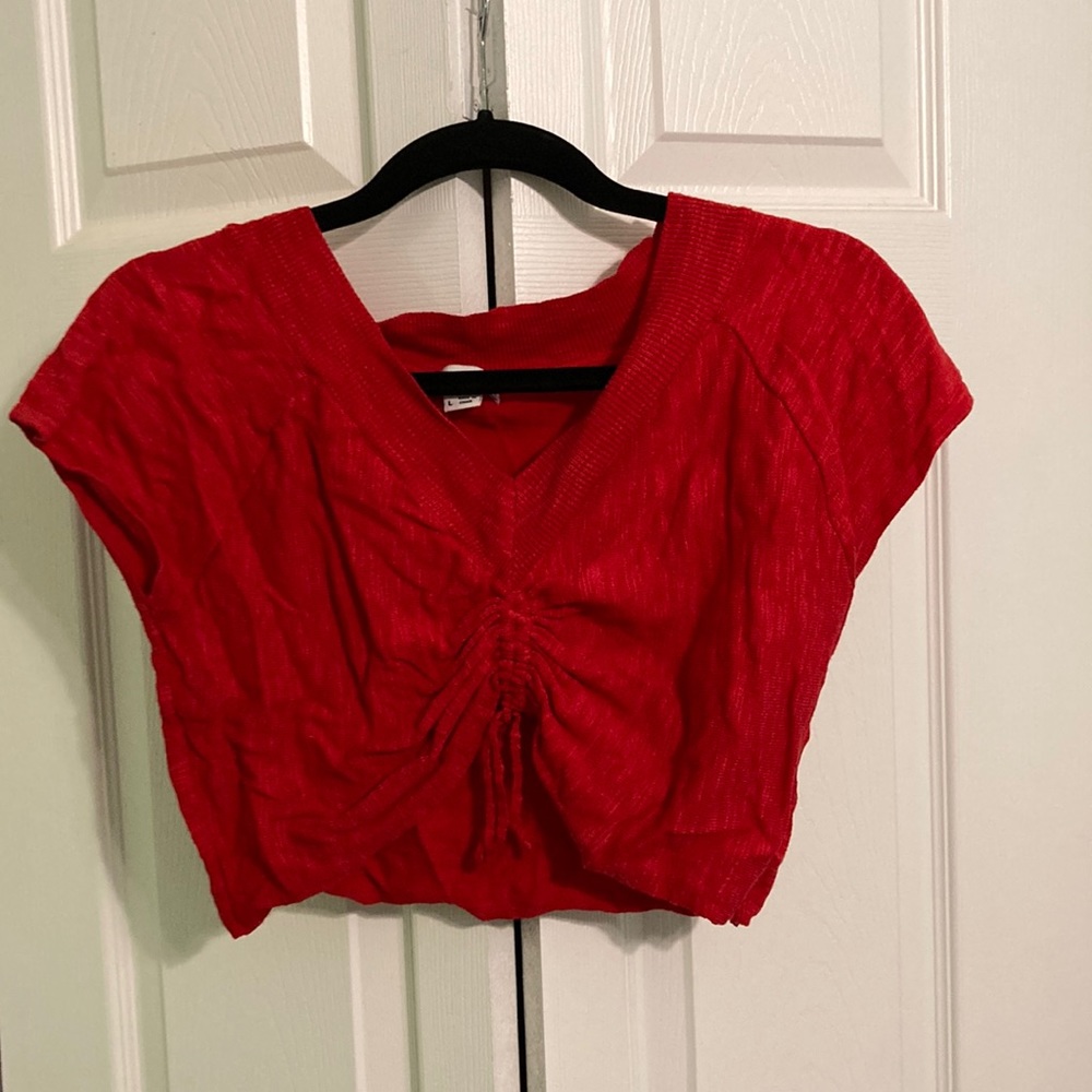 Red crop top